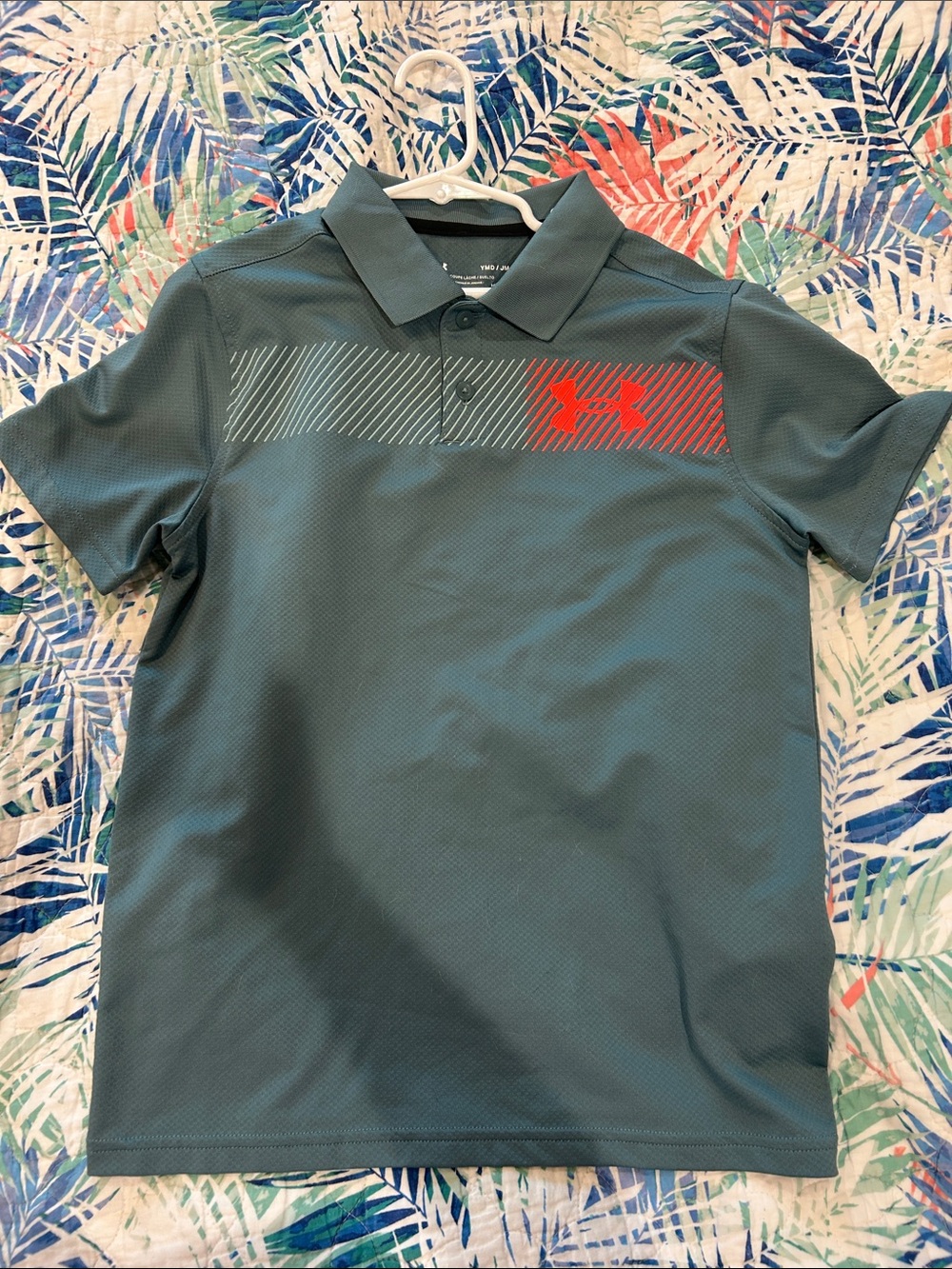 Under Armour Golf Polo with Red Chest Logo Stripe